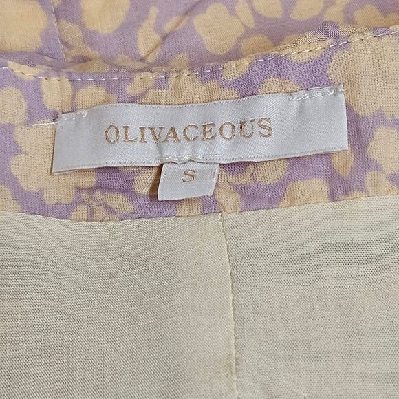 White/Pink/Purple/Peach Olivaceous Long Sleeve Floral Ruffle Crop Top Size Small - Picture 7 of 9